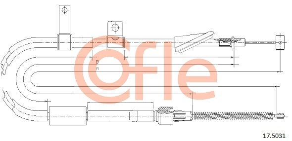 COFLE 92.17.5031 Cable Pull, parking brake