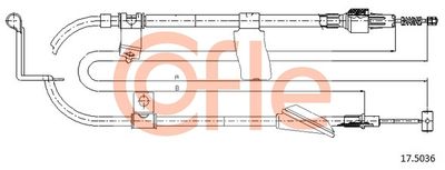 Cable Pull, parking brake COFLE 92.17.5036