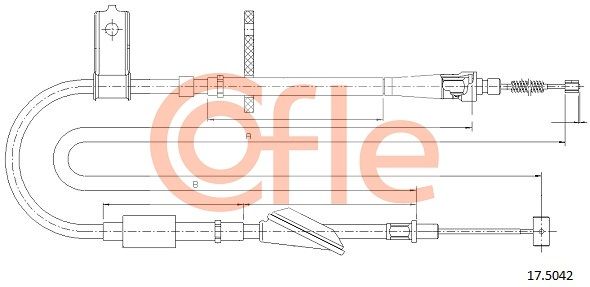 COFLE 92.17.5042 Cable Pull, parking brake
