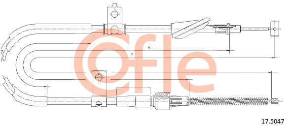 COFLE 92.17.5047 Cable Pull, parking brake