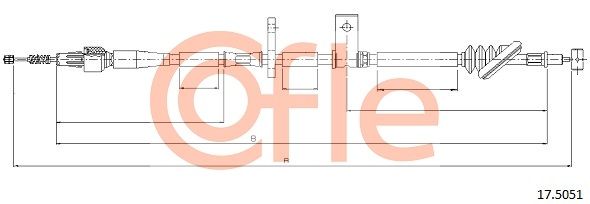 COFLE 92.17.5051 Cable Pull, parking brake