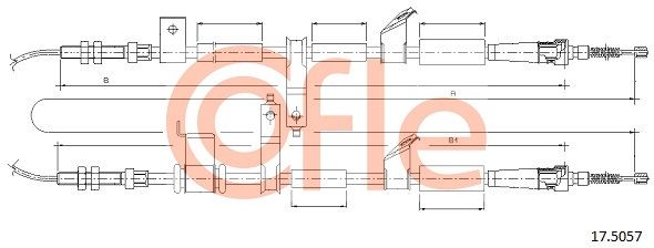 COFLE 92.17.5057 Cable Pull, parking brake