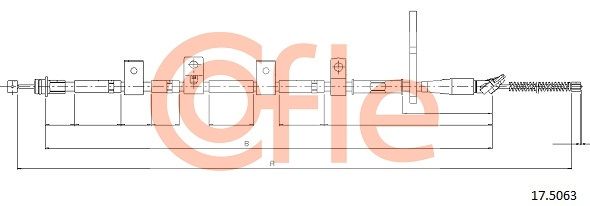 COFLE 92.17.5063 Cable Pull, parking brake