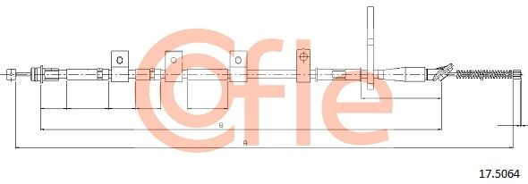 COFLE 92.17.5064 Cable Pull, parking brake