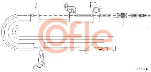 COFLE 92.17.5066 Cable Pull, parking brake