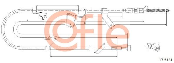 COFLE 92.17.5131 Cable Pull, parking brake