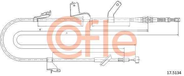 COFLE 92.17.5134 Cable Pull, parking brake