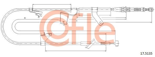 COFLE 92.17.5135 Cable Pull, parking brake
