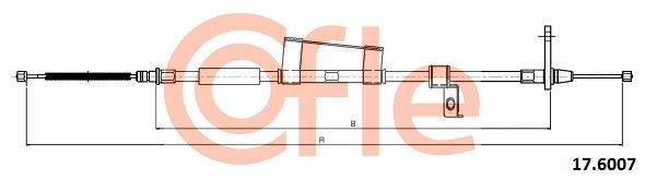 COFLE 92.17.6007 Cable Pull, parking brake