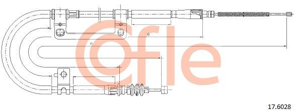 COFLE 92.17.6028 Cable Pull, parking brake
