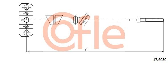 COFLE 92.17.6030 Cable Pull, parking brake