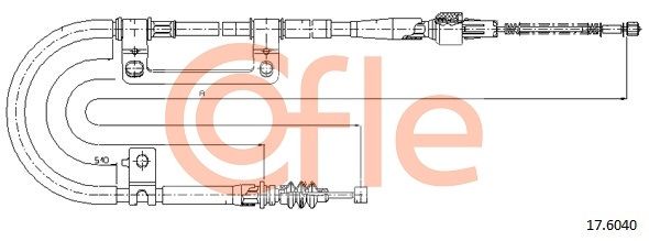COFLE 92.17.6040 Cable Pull, parking brake