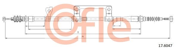 COFLE 92.17.6047 Cable Pull, parking brake