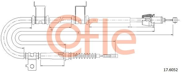 COFLE 92.17.6052 Cable Pull, parking brake