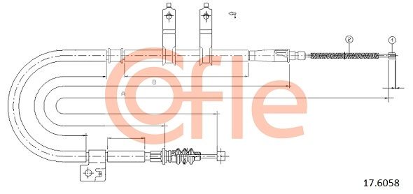COFLE 92.17.6058 Cable Pull, parking brake
