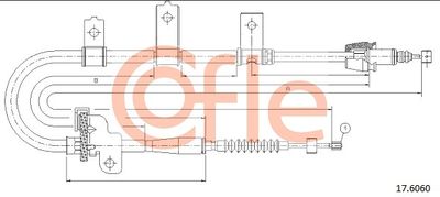 Cable Pull, parking brake COFLE 92.17.6060