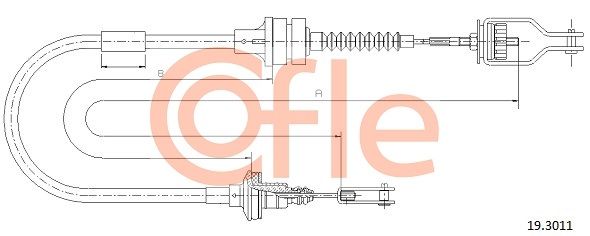 COFLE 92.19.3011 Cable Pull, clutch control
