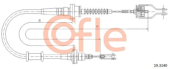 COFLE 92.19.3140 Cable Pull, clutch control