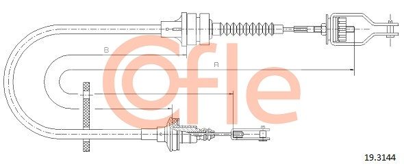 COFLE 92.19.3144 Cable Pull, clutch control