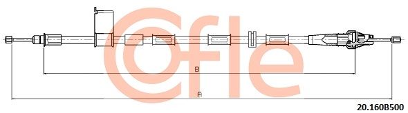 COFLE 92.20.160B500 Cable Pull, parking brake