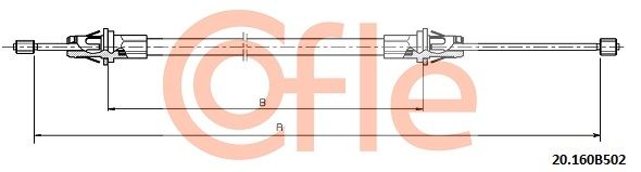 COFLE 92.20.160B502 Cable Pull, parking brake