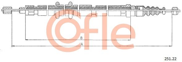 COFLE 92.251.22 Cable Pull, parking brake
