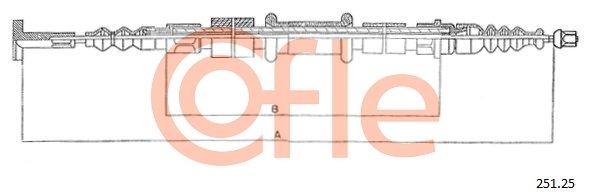 COFLE 92.251.25 Cable Pull, parking brake