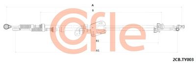 Cable Pull, manual transmission COFLE 92.2CB.TY003