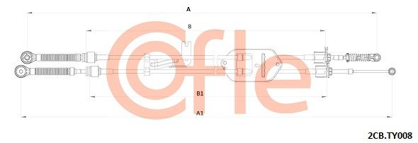 COFLE 92.2CB.TY008 Cable Pull, manual transmission
