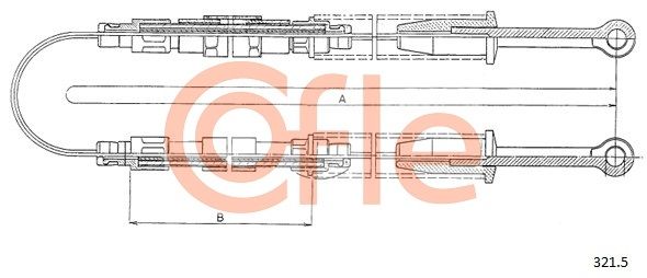 COFLE 92.321.5 Cable Pull, parking brake