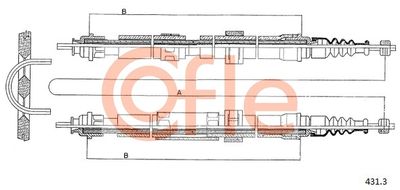 Cable Pull, parking brake COFLE 92.431.3