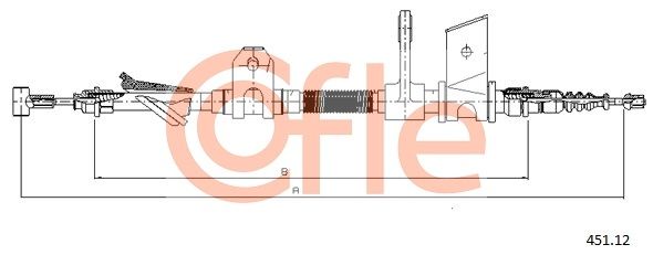 COFLE 92.451.12 Cable Pull, parking brake