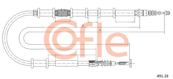 COFLE 92.491.18 Cable Pull, parking brake