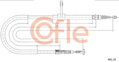 Cable Pull, parking brake COFLE 92.491.19