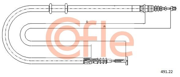 COFLE 92.491.22 Cable Pull, parking brake