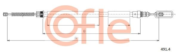 COFLE 92.491.4 Cable Pull, parking brake