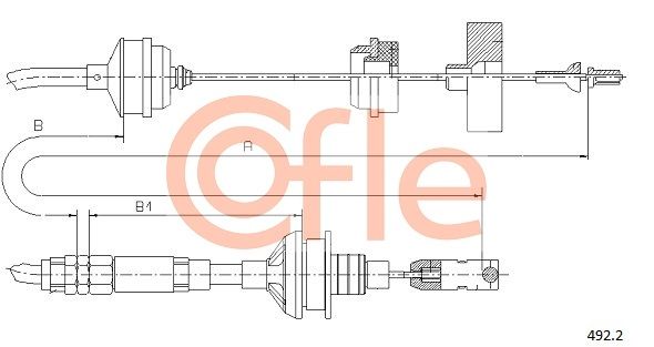COFLE 92.492.2 Cable Pull, clutch control