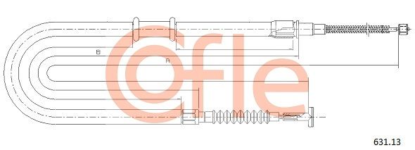 COFLE 92.631.13 Cable Pull, parking brake