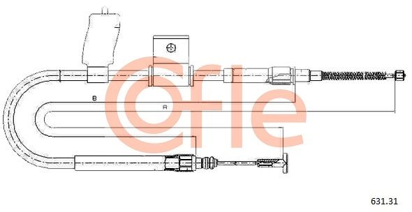 COFLE 92.631.31 Cable Pull, parking brake