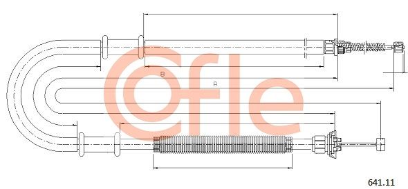 COFLE 92.641.11 Cable Pull, parking brake