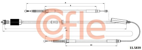 COFLE 92.11.5839 Cable Pull, parking brake