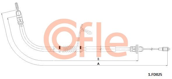 COFLE 92.1.FD025 Cable Pull, parking brake