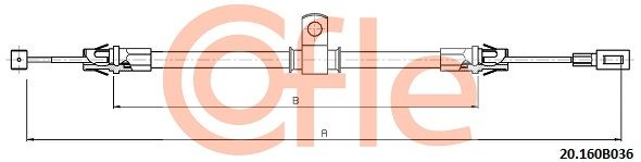 COFLE 92.20.160B036 Cable Pull, parking brake