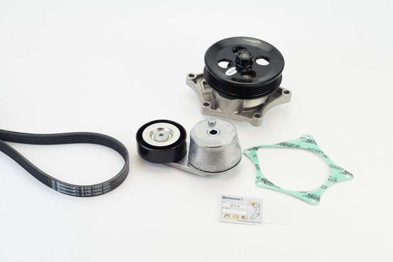 CONTINENTAL CTAM 5PK1680WP1 Water Pump + V-Ribbed Belt Kit