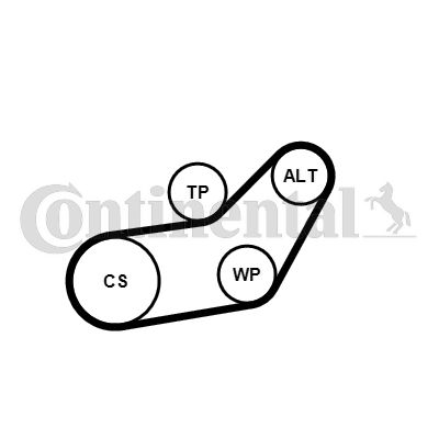 Water Pump + V-Ribbed Belt Kit CONTINENTAL CTAM 6PK1045WP3