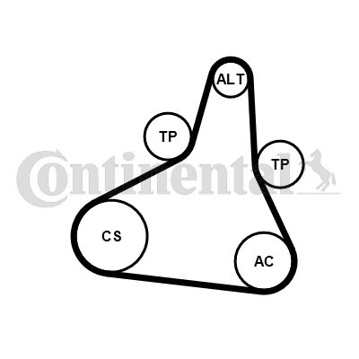 CONTINENTAL CTAM 6PK1073 EXTRA K1 V-Ribbed Belt Set