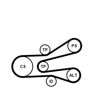 CONTINENTAL CTAM 6PK1440K1 V-Ribbed Belt Set