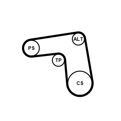 CONTINENTAL CTAM 7PK1076K1 V-Ribbed Belt Set
