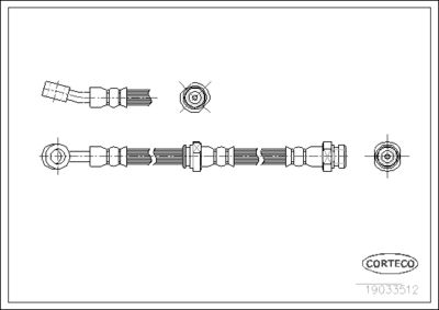 Brake Hose CORTECO 19033512