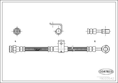 Brake Hose CORTECO 19033542